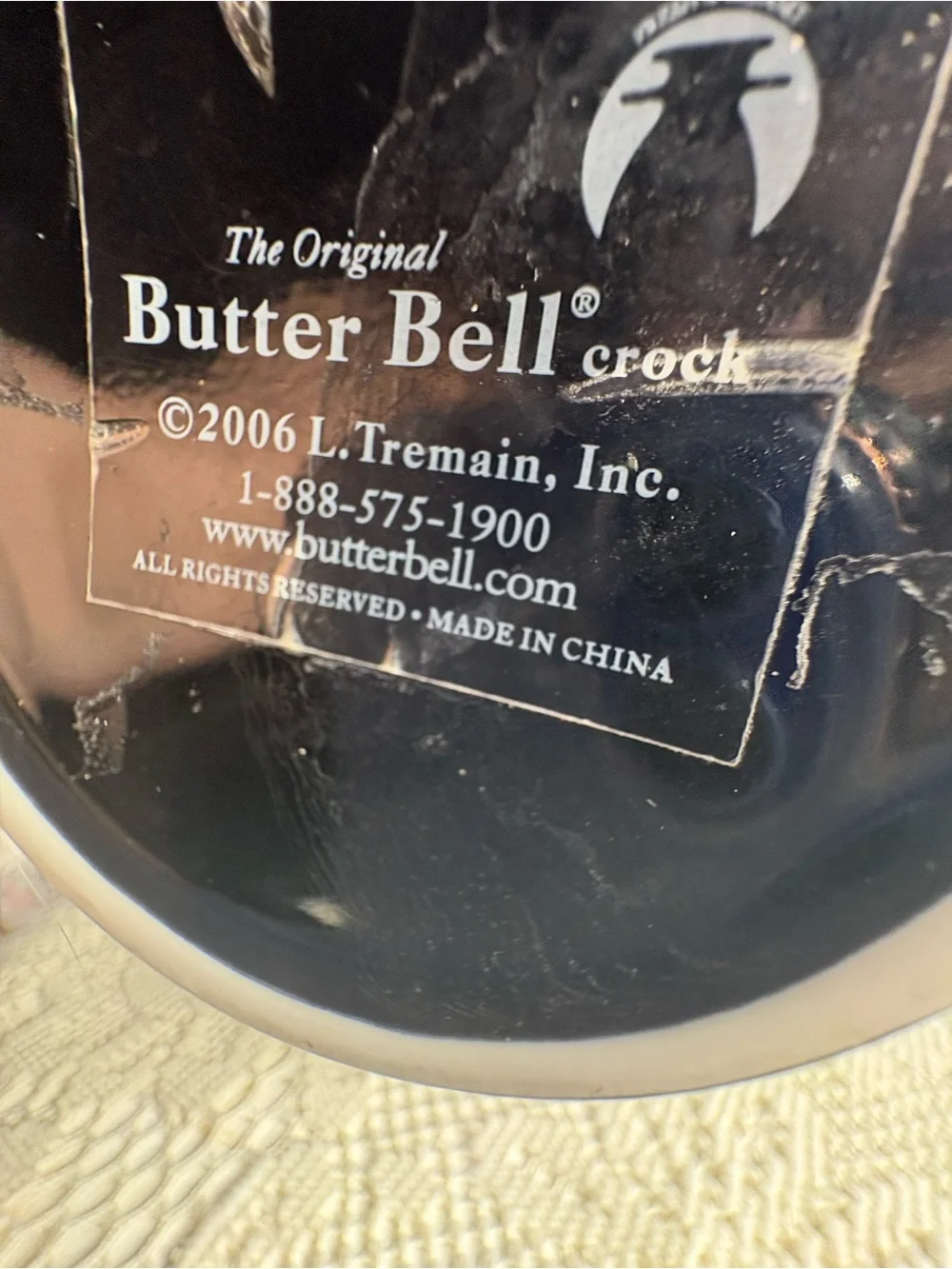 Black Ceramic Butter Bell